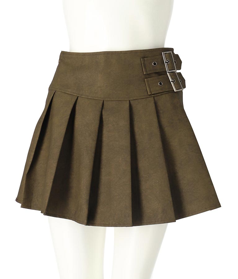 【ティーンズライン】フェイクレザー プリーツ スカート 911-7595