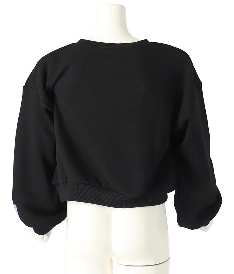 ツイード ワッペン 裏毛 長袖 スウェット トレーナー【セットアップ着用可】