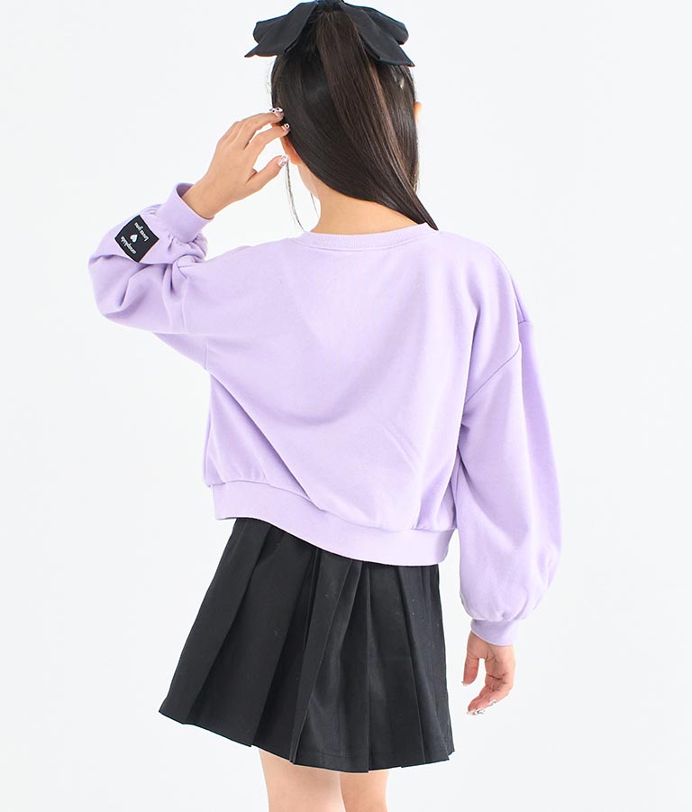 ツイード ワッペン 裏毛 長袖 スウェット トレーナー【セットアップ着用可】 423-3337