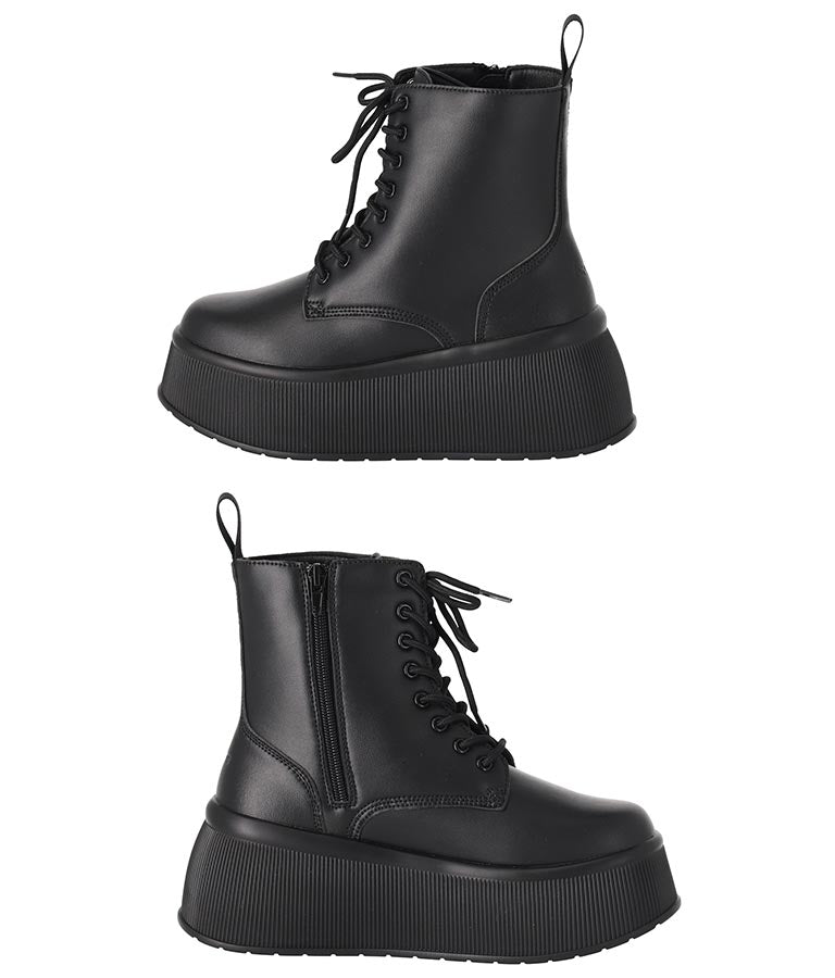 【ティーンズライン】レースアップ 厚底 ブーツ 919-7557