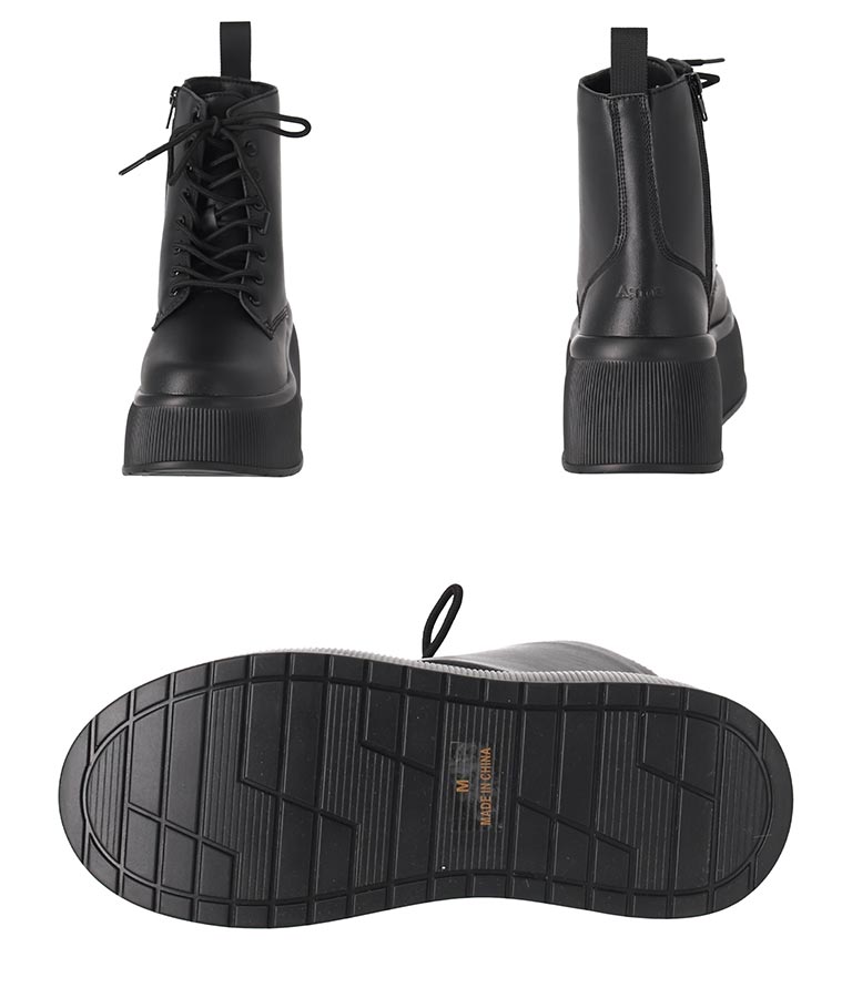 【ティーンズライン】レースアップ 厚底 ブーツ 919-7557