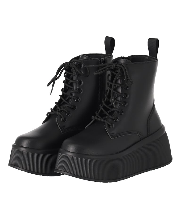 【ティーンズライン】レースアップ 厚底 ブーツ 919-7557