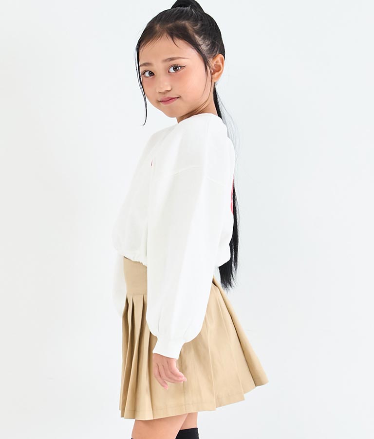 ハート ロゴ 裏起毛 クロップド プルオーバー【ジュニアお揃い】【親子お揃い】 423-3339