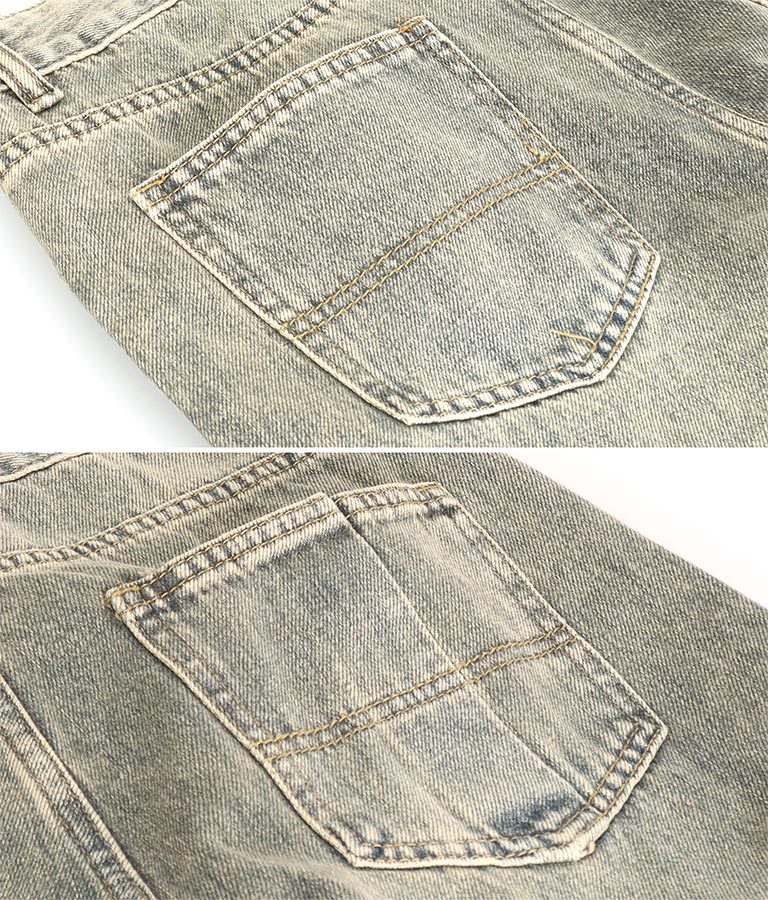 ヴィンテージ オーバーダイ 加工 ストレート デニム パンツ