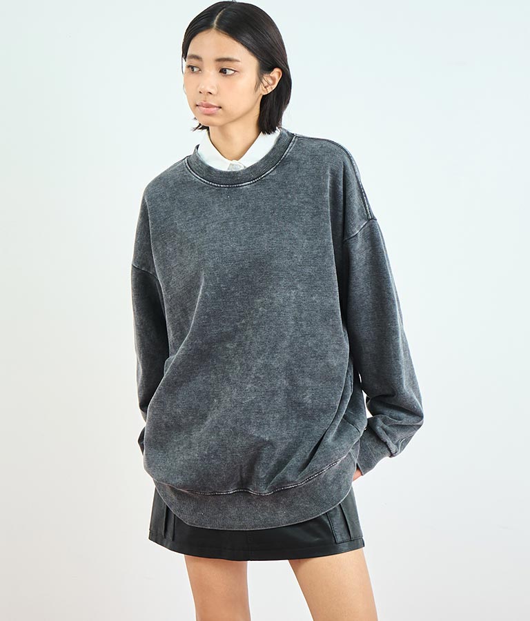 オーバーサイズ ピグメント スウェット 裏毛 トップス 153-5609