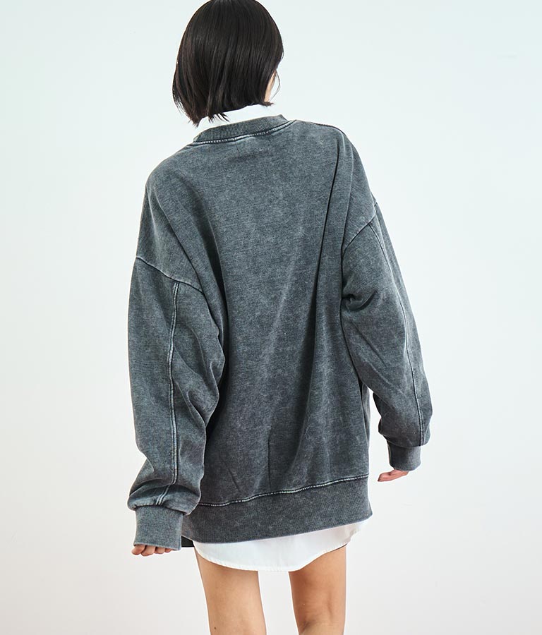 オーバーサイズ ピグメント スウェット 裏毛 トップス 153-5609
