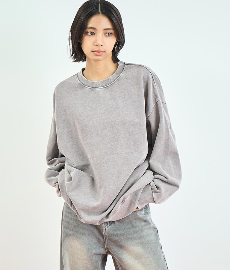 オーバーサイズ ピグメント スウェット 裏毛 トップス 153-5609