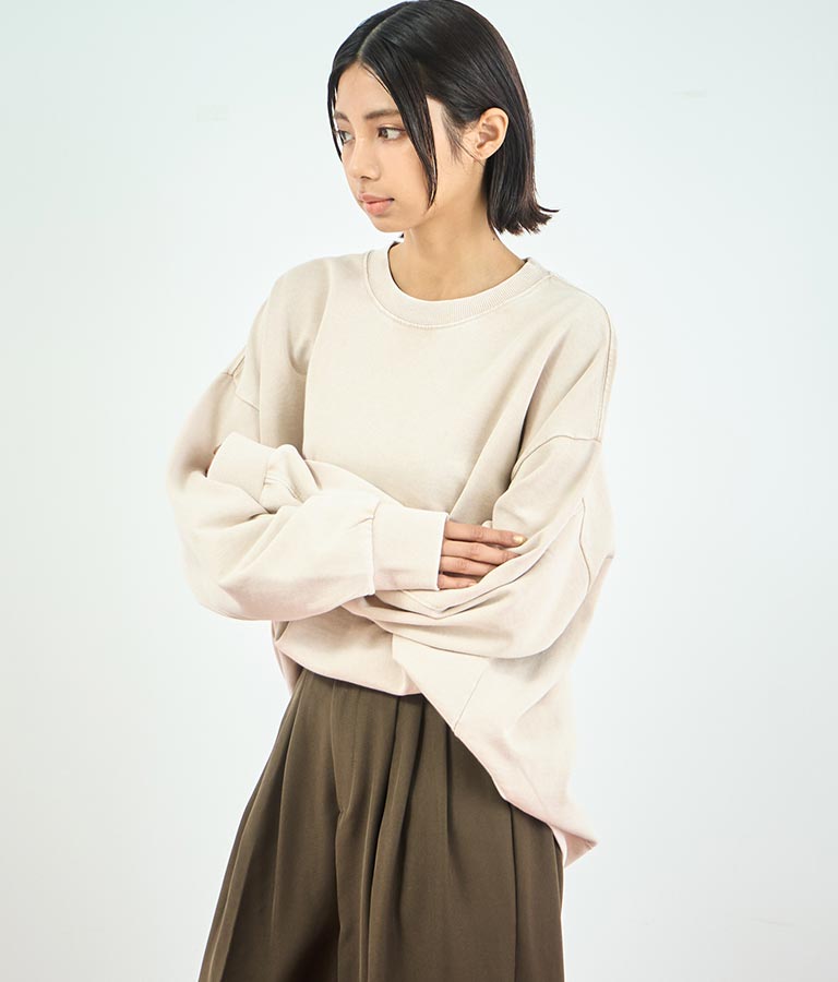 オーバーサイズ ピグメント スウェット 裏毛 トップス 153-5609