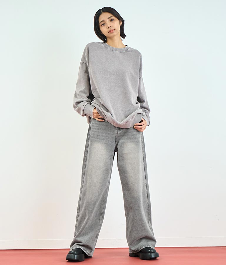 ウォッシュ加工 ストレート デニム パンツ 152-5604
