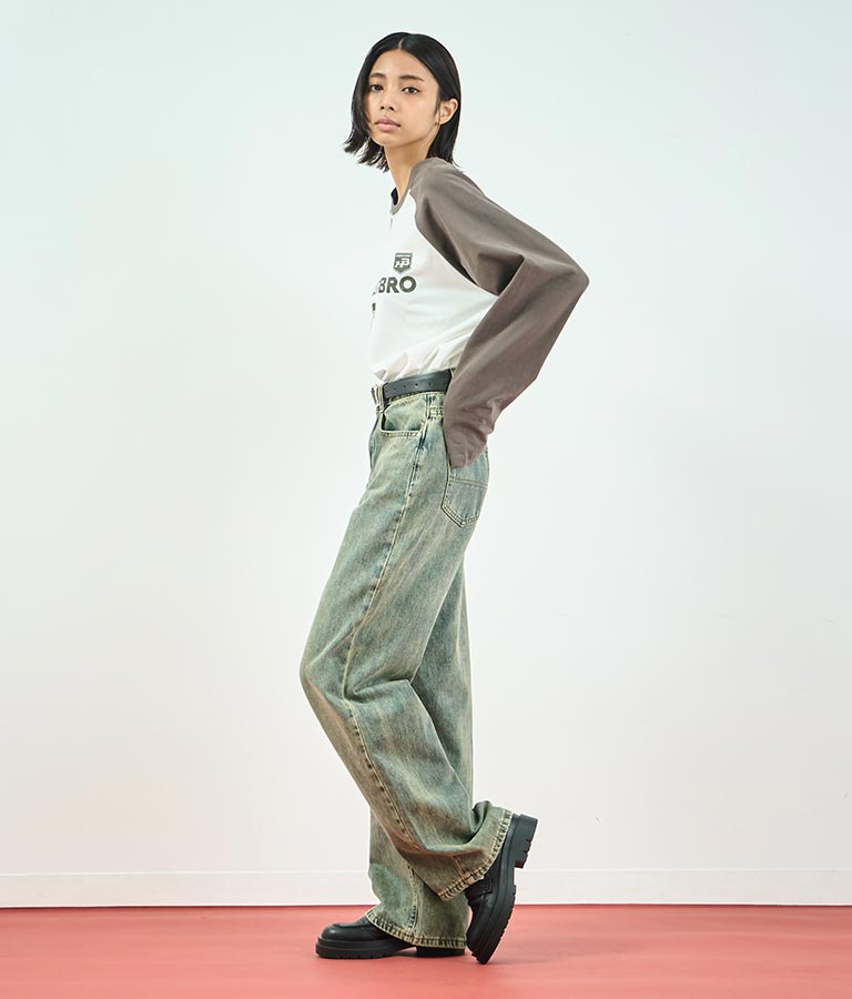 ウォッシュ加工 ストレート デニム パンツ 152-5604
