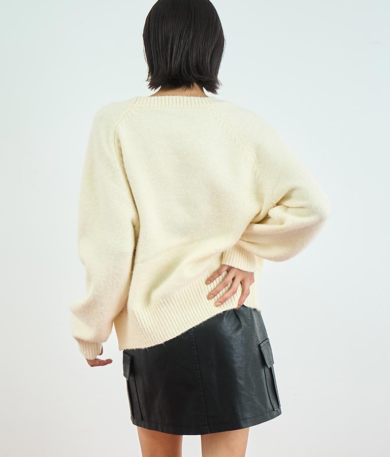 リボン モチーフ ニット トップス 153-5635