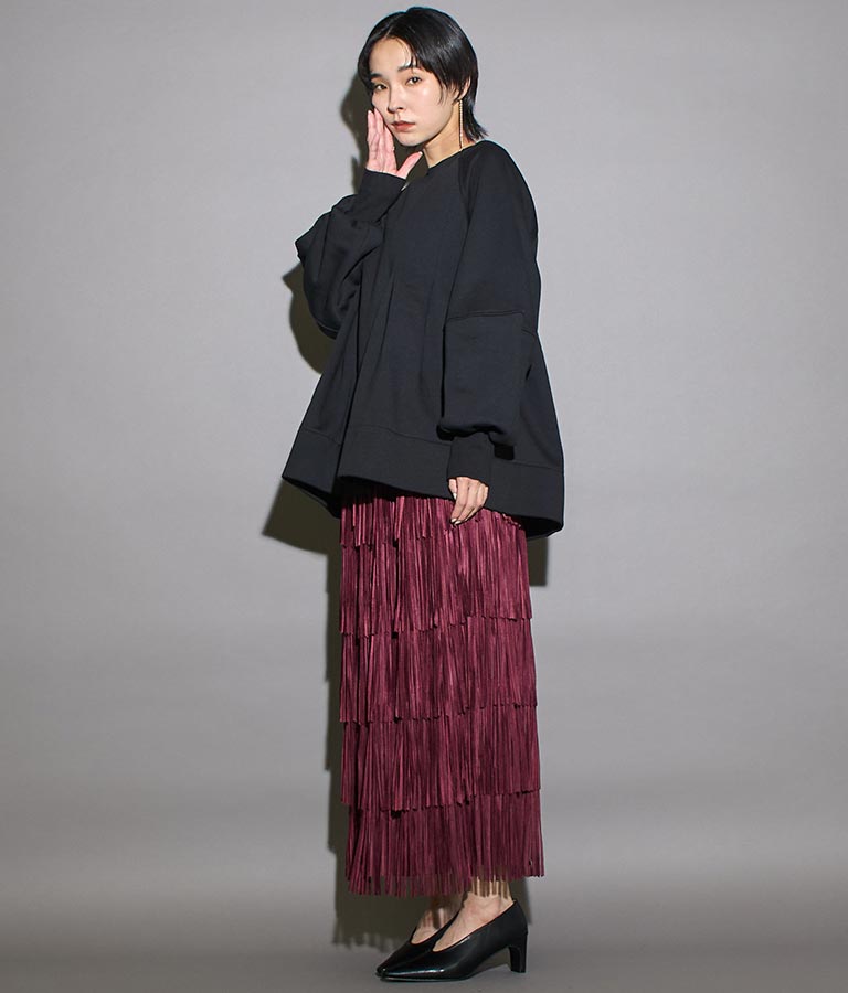 裏起毛 タック Aライン プルオーバー 363-9557