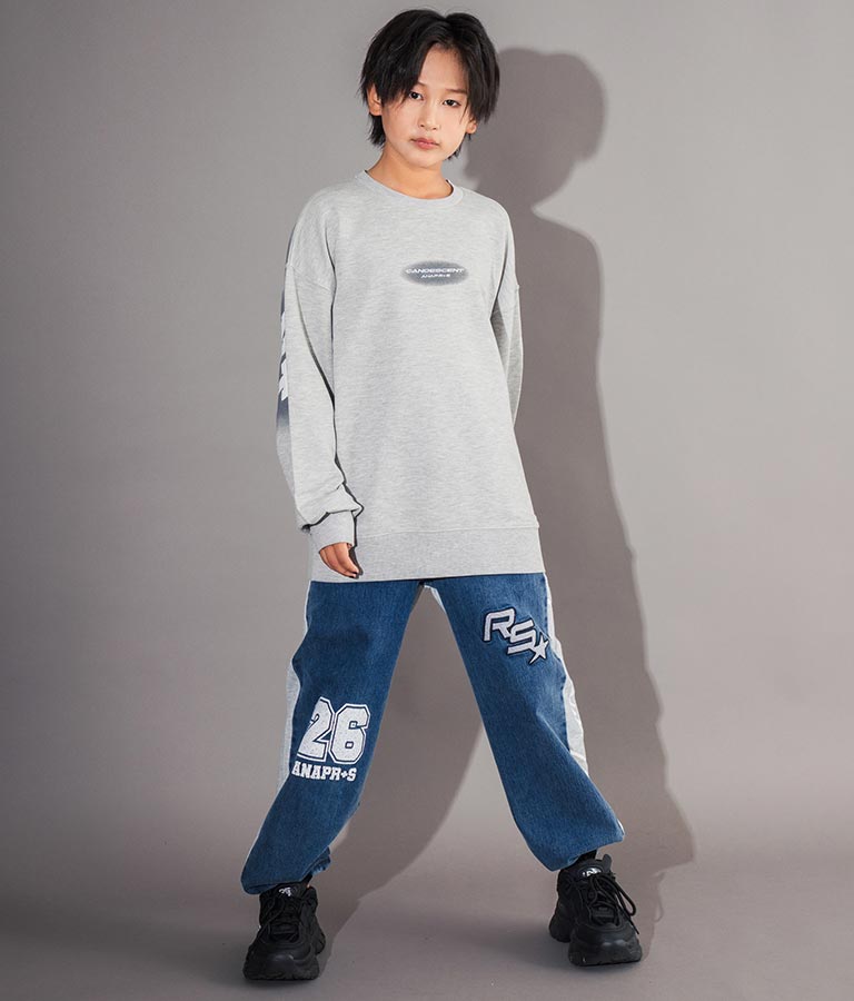 ANAP R+S【リラスポ】デニム スウェット 切替 ジョガー パンツ (ユニセックス アイテム) 912-7588