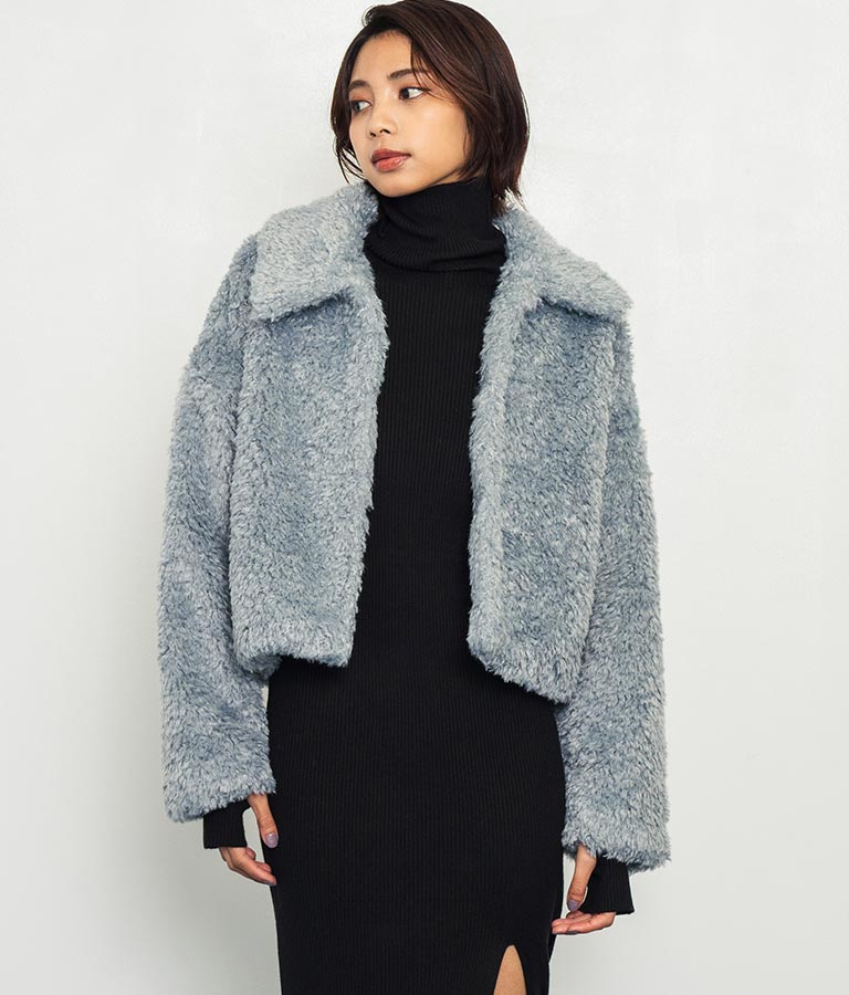 フェイクファー 衿付き ジャケット コート 796-8945