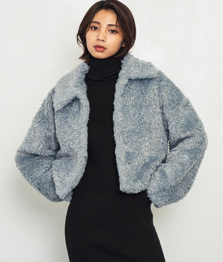 フェイクファー 衿付き ジャケット コート 796-8945