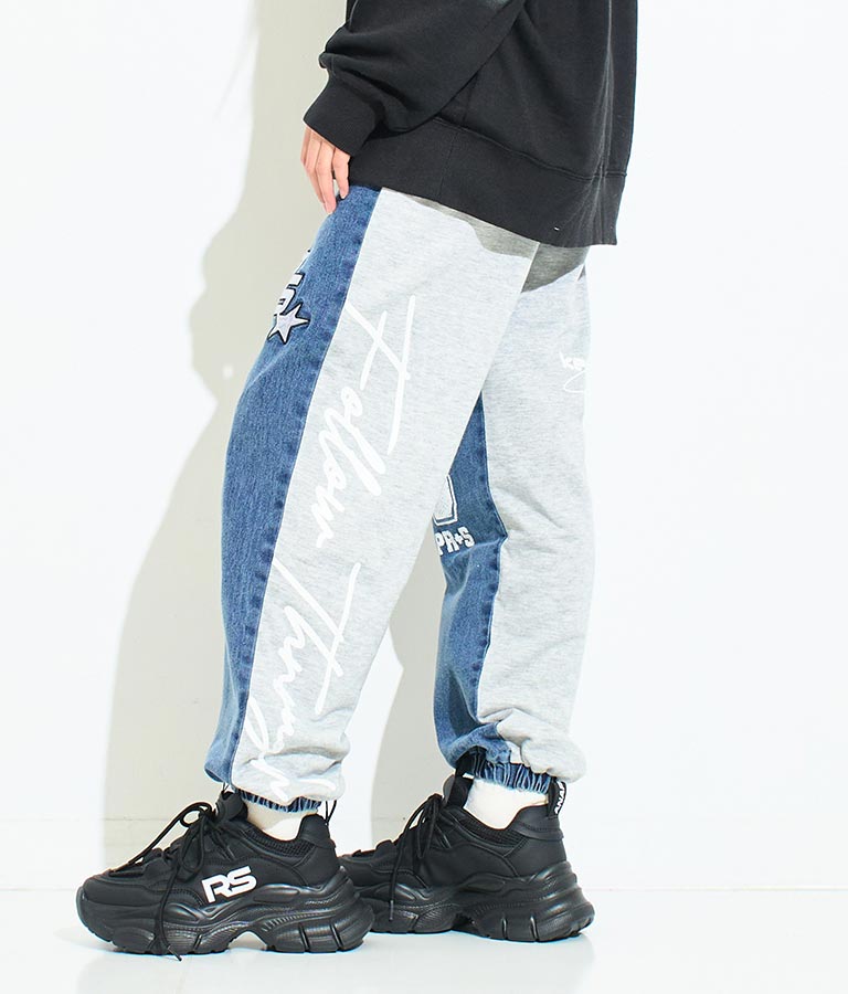ANAP R+S【リラスポ】デニム スウェット 切替 ジョガー パンツ (ユニセックス アイテム) 912-7588