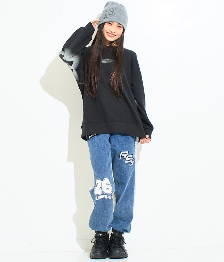 ANAP R+S【リラスポ】デニム スウェット 切替 ジョガー パンツ (ユニセックス アイテム) 912-7588
