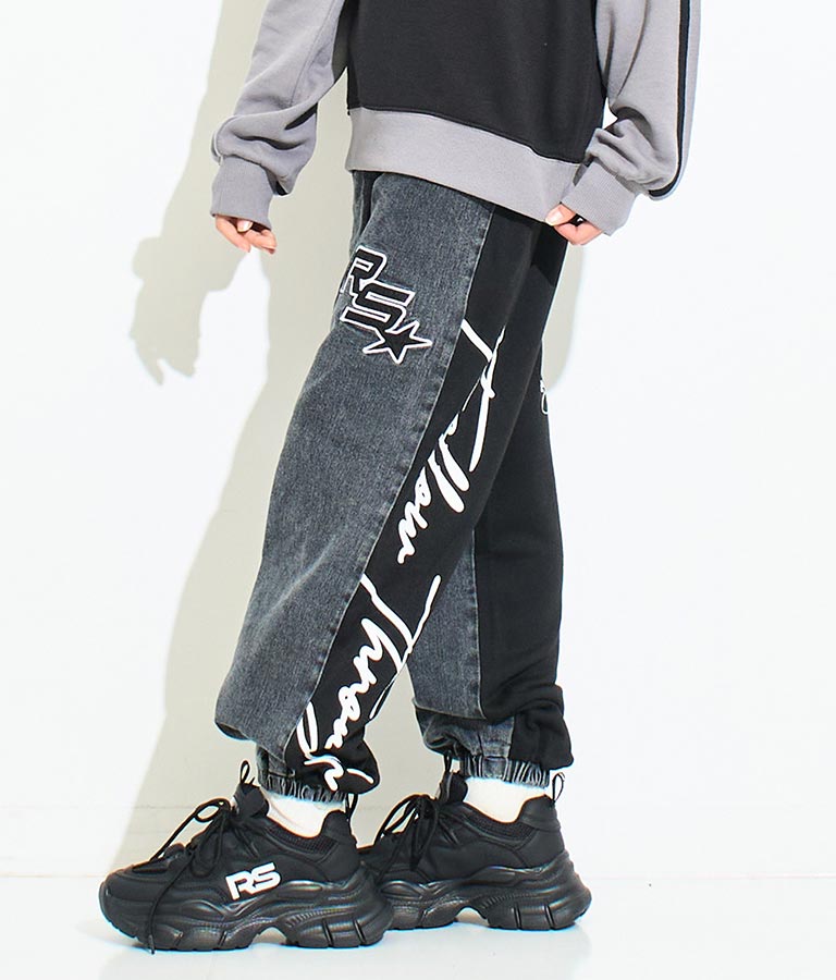 ANAP R+S【リラスポ】デニム スウェット 切替 ジョガー パンツ (ユニセックス アイテム) 912-7588