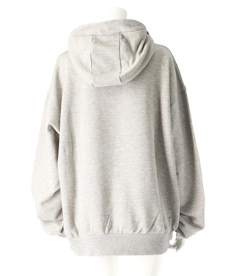 【ティーンズライン】箔 プリント ハーフジップ スウェット フーディー 913-7602