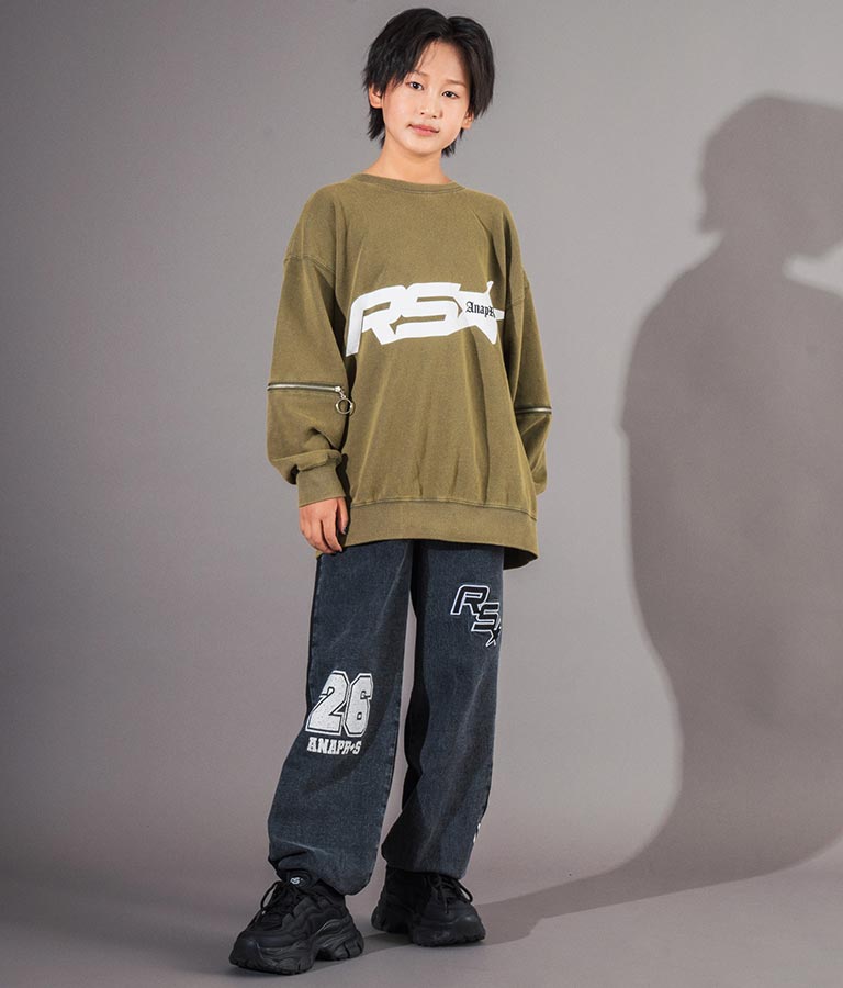 ANAP R+S【リラスポ】 ヴィンテージ 加工 ジップ スウェット トップス (ユニセックス アイテム) 913-7564