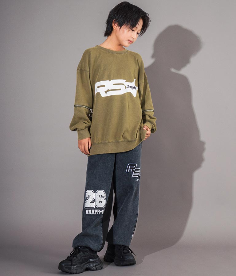 ANAP R+S【リラスポ】 ヴィンテージ 加工 ジップ スウェット トップス (ユニセックス アイテム) 913-7564