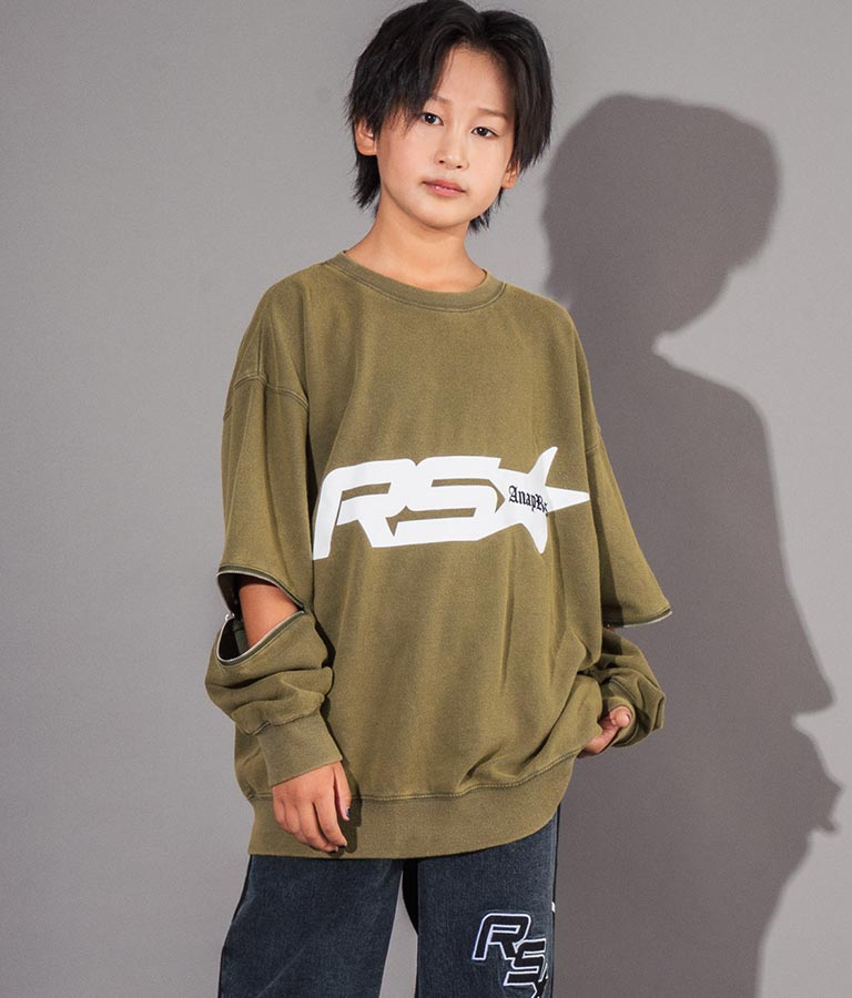 ANAP R+S【リラスポ】 ヴィンテージ 加工 ジップ スウェット トップス (ユニセックス アイテム) 913-7564