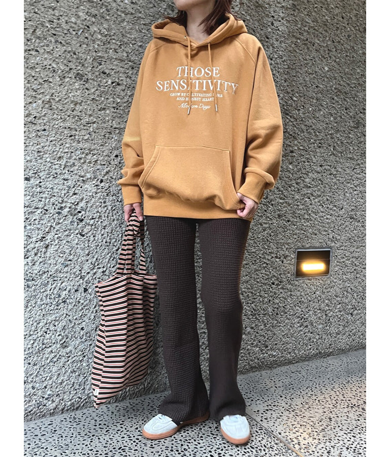 裏起毛 メッセージ 刺繍 ラグラン スウェット フード パーカー トップス 853-5920