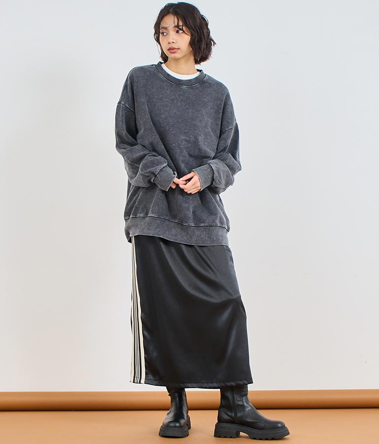 オーバーサイズ ピグメント スウェット 裏毛 トップス 153-5609