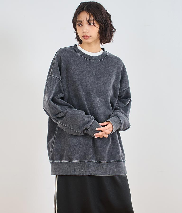 オーバーサイズ ピグメント スウェット 裏毛 トップス 153-5609