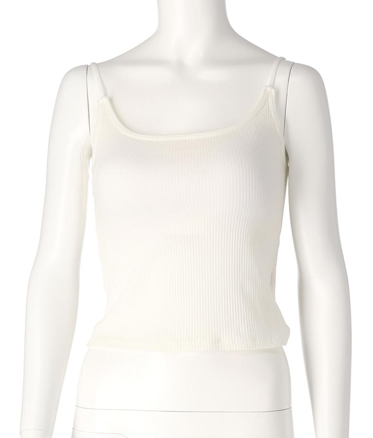 パッド付き リブ ブラトップ キャミソール 153-5641