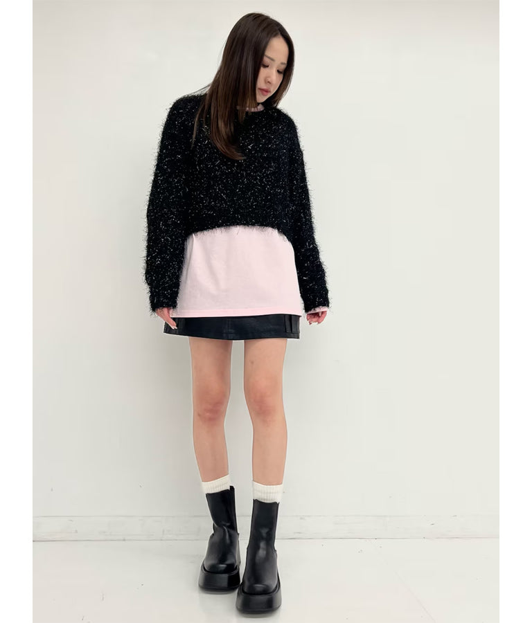 フェイク レザー ミニ スカート 151-5607