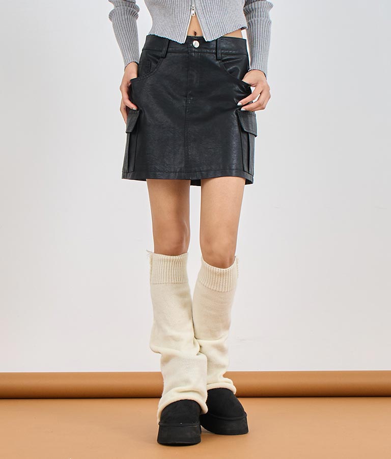 フェイク レザー ミニ スカート 151-5607