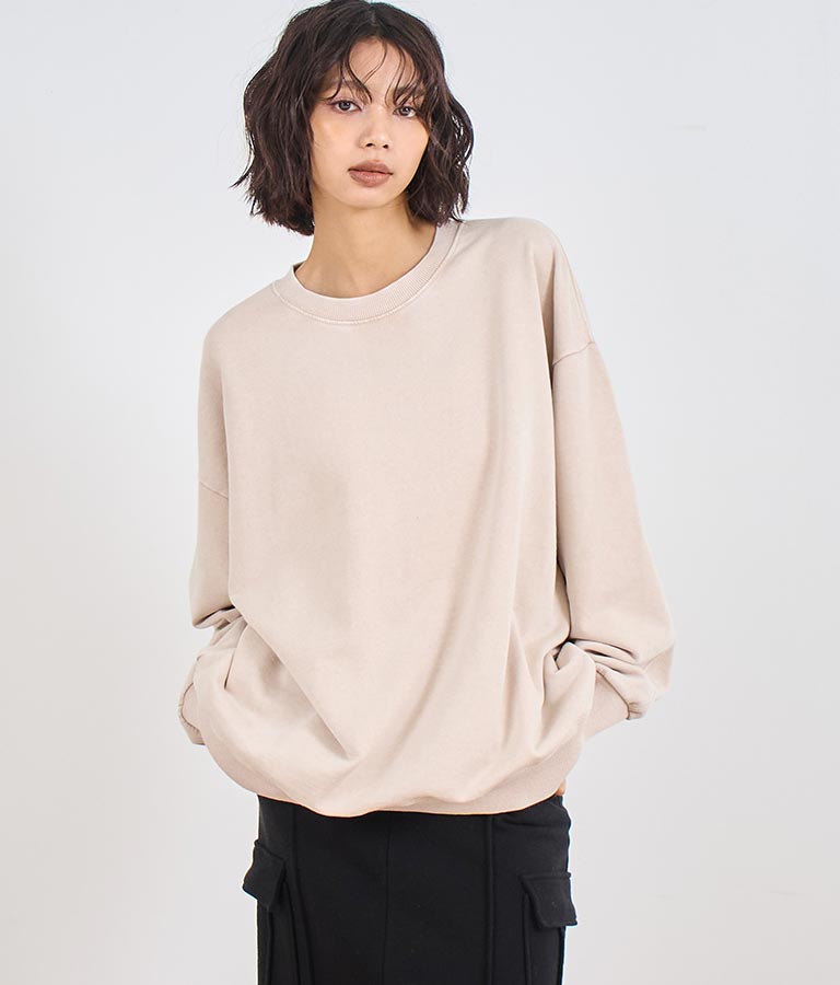 オーバーサイズ ピグメント スウェット 裏毛 トップス 153-5609