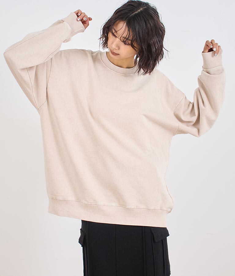 オーバーサイズ ピグメント スウェット 裏毛 トップス 153-5609