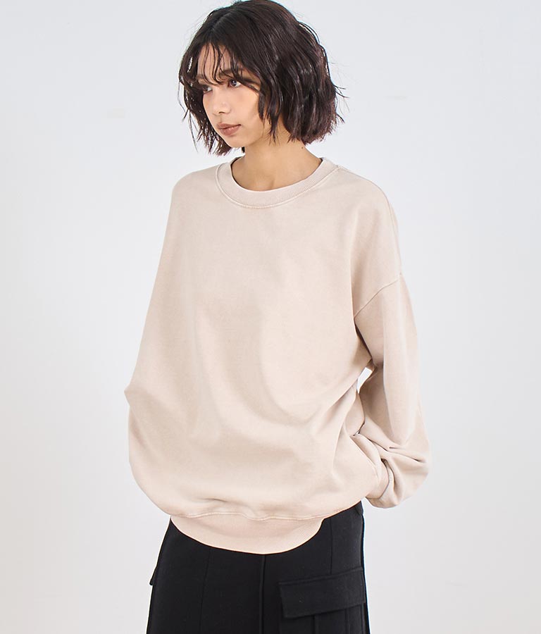 オーバーサイズ ピグメント スウェット 裏毛 トップス 153-5609
