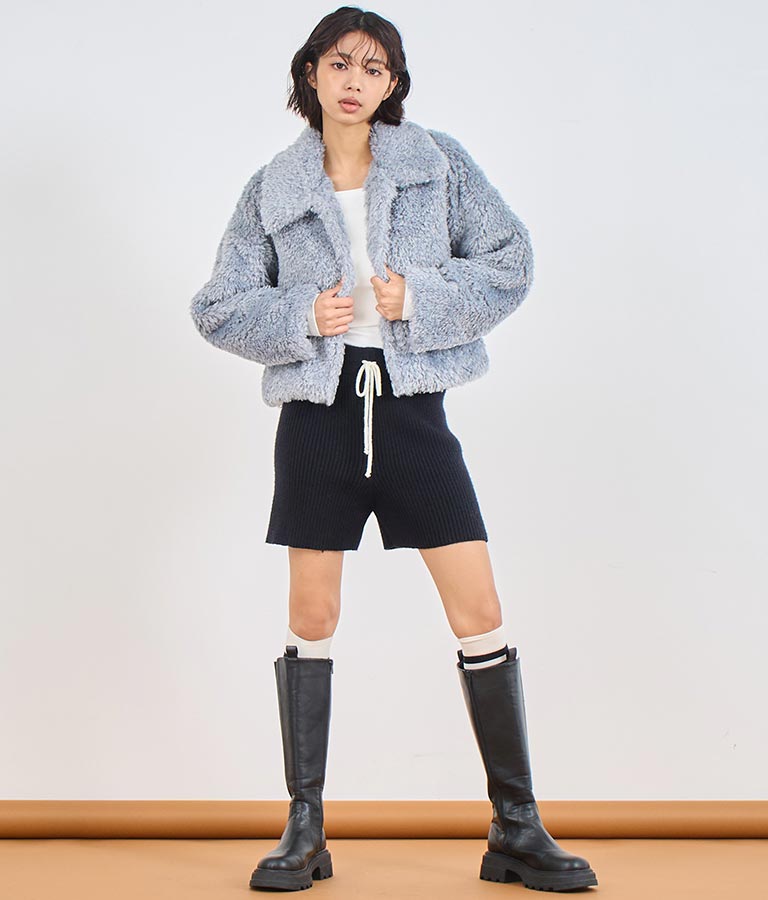 フェイクファー 衿付き ジャケット コート 796-8945
