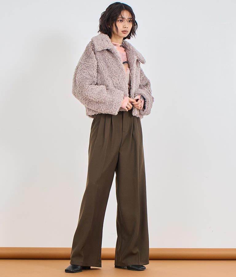 フェイクファー 衿付き ジャケット コート 796-8945