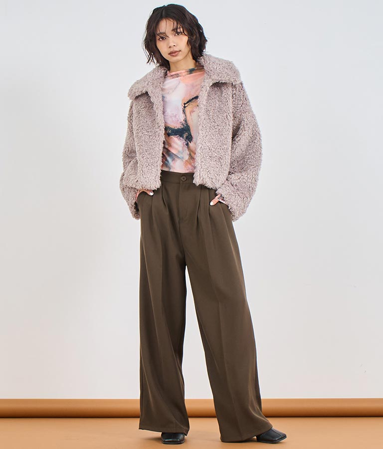 フェイクファー 衿付き ジャケット コート 796-8945