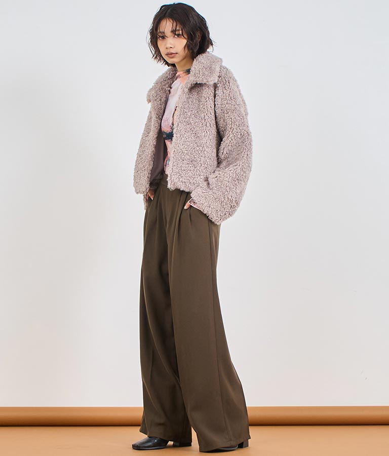 フェイクファー 衿付き ジャケット コート 796-8945
