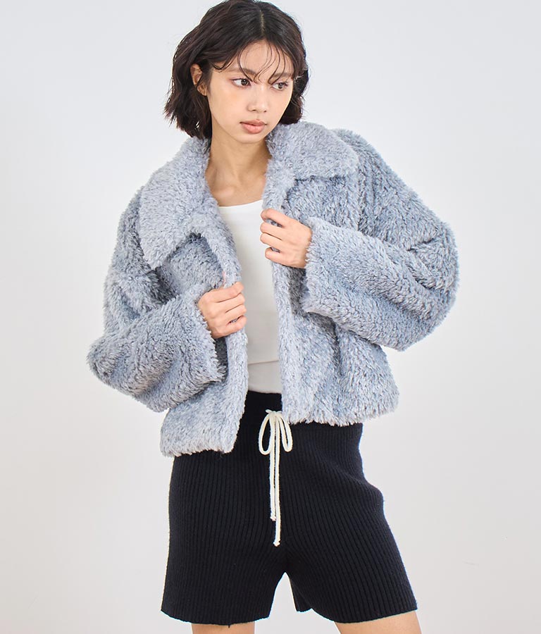 フェイクファー 衿付き ジャケット コート 796-8945
