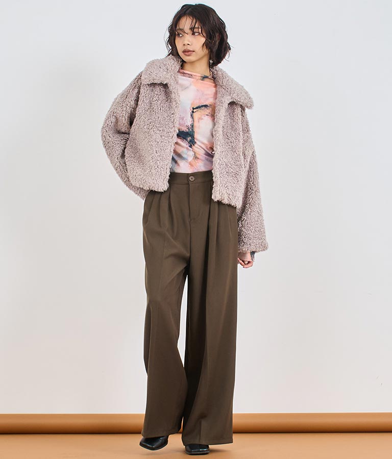 フェイクファー 衿付き ジャケット コート 796-8945