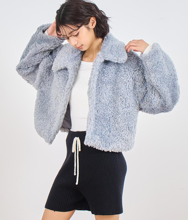 フェイクファー 衿付き ジャケット コート 796-8945