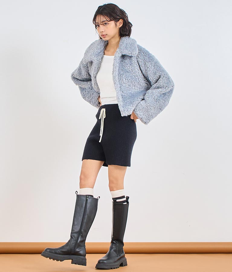 フェイクファー 衿付き ジャケット コート 796-8945