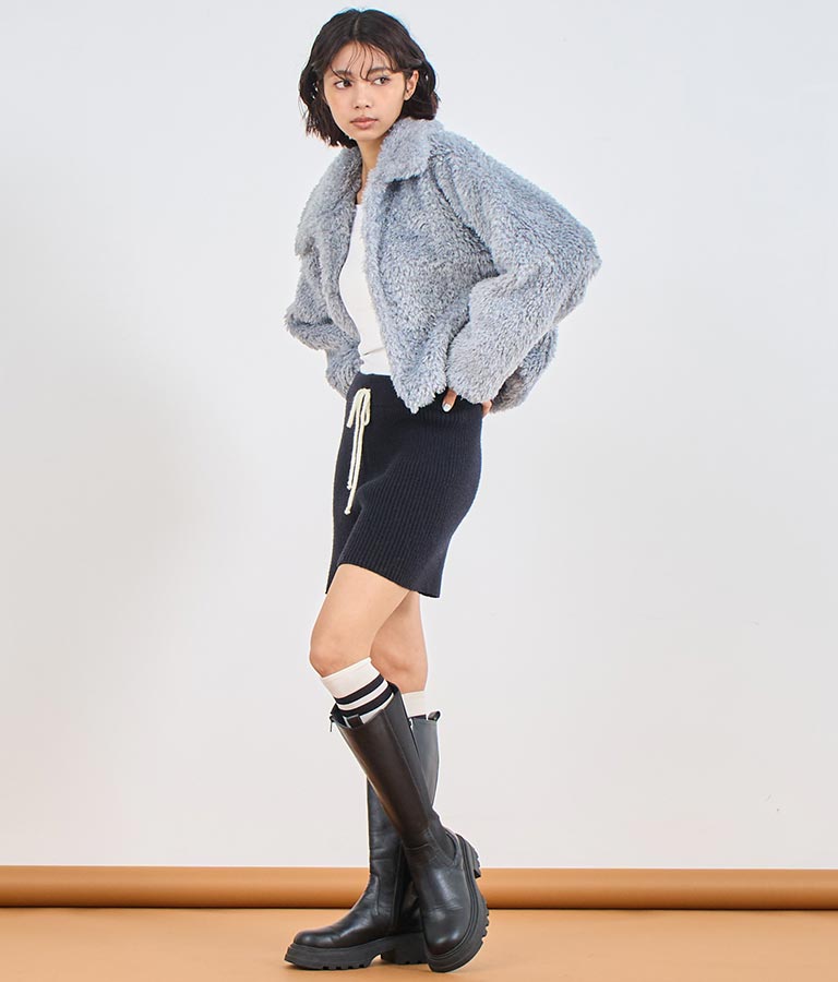 フェイクファー 衿付き ジャケット コート 796-8945