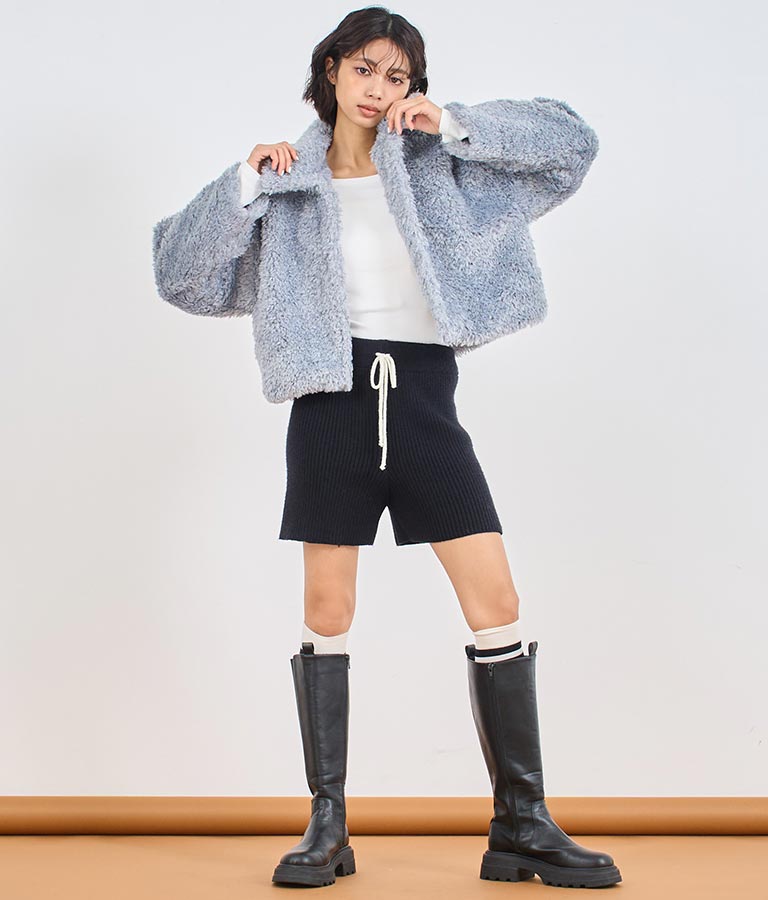 フェイクファー 衿付き ジャケット コート 796-8945