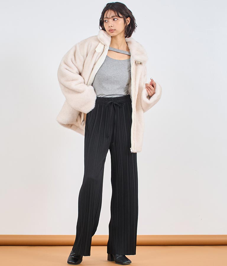ジョーゼット プリーツ ワイド パンツ 152-5598
