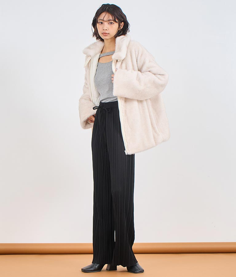 ジョーゼット プリーツ ワイド パンツ 152-5598