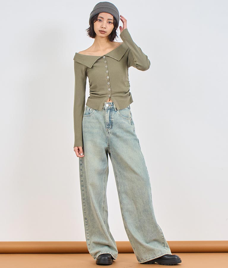 ウォッシュ加工 ストレート デニム パンツ 152-5604