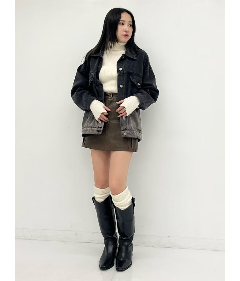 フェイク レザー ミニ スカート 151-5607