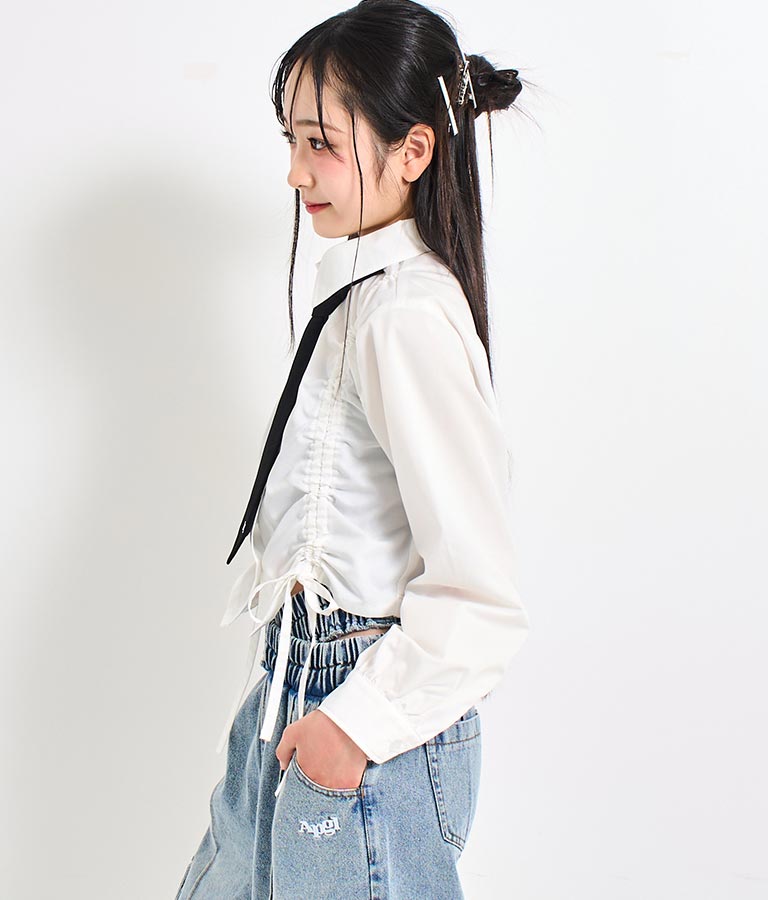ネクタイ付 シャーリング シャツ